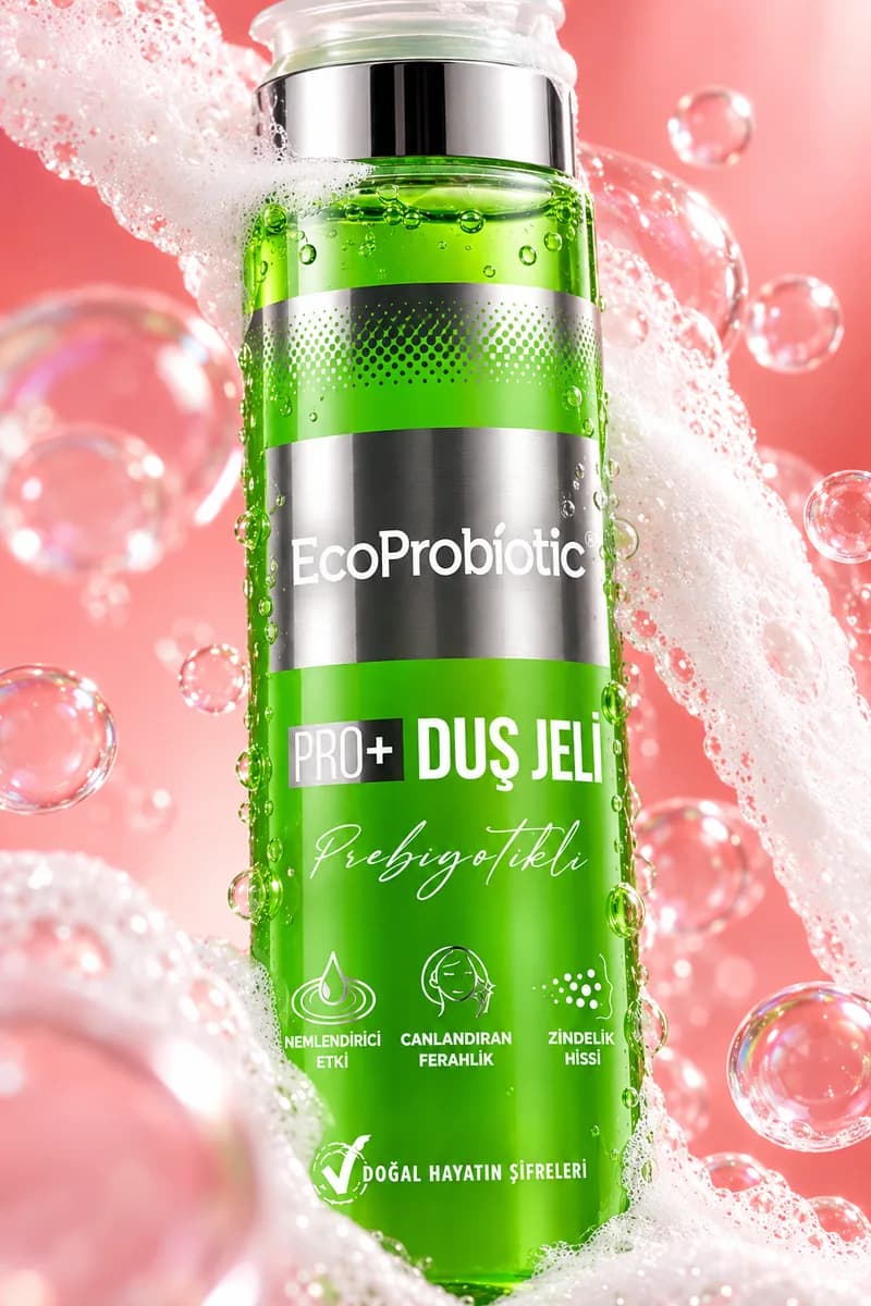 جل الاستحمام بالبريبيوتيك من EcoProbiotic بين الرغوة وفقاعات الماء
