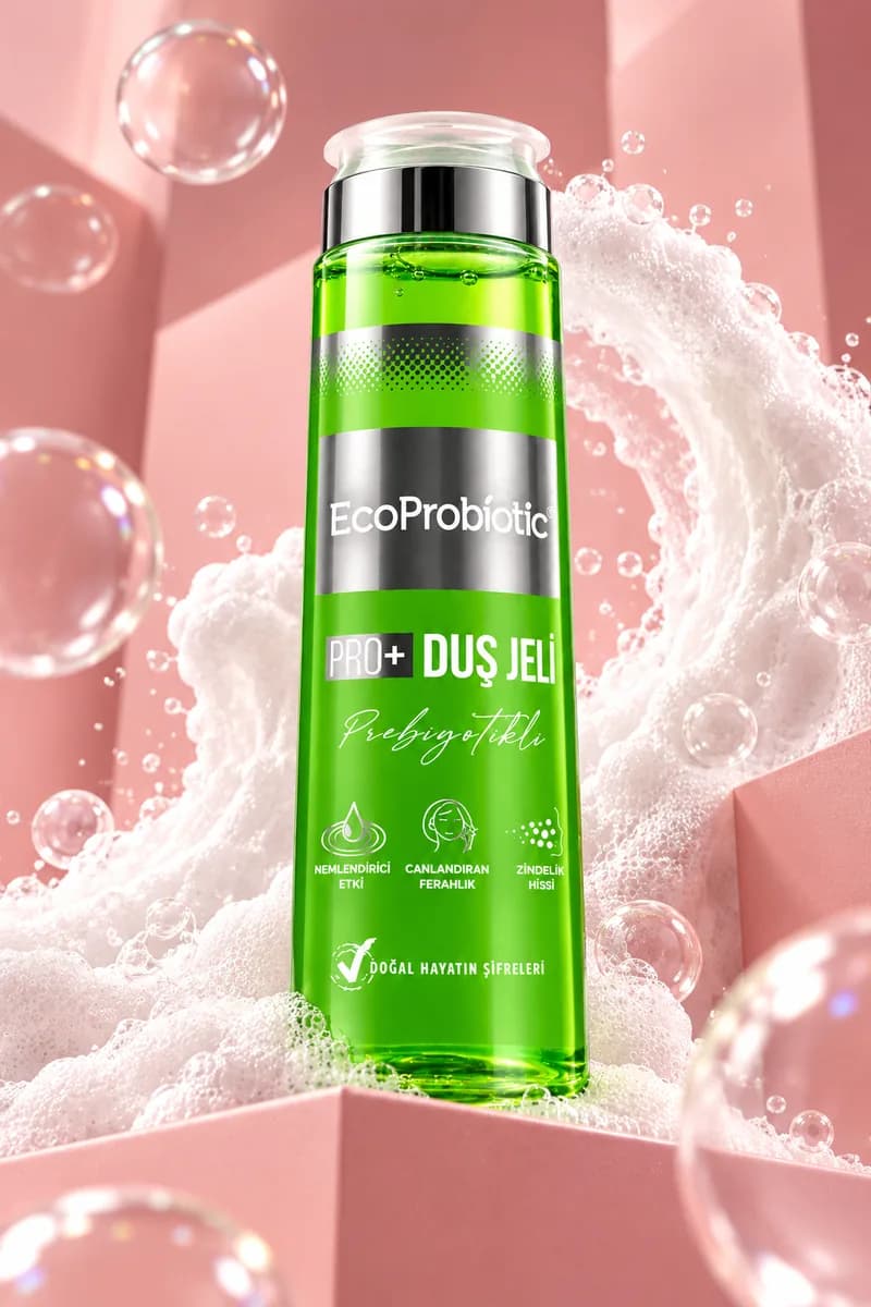 جل الاستحمام بالبريبيوتيك من EcoProbiotic بين الرغوة وفقاعات الماء