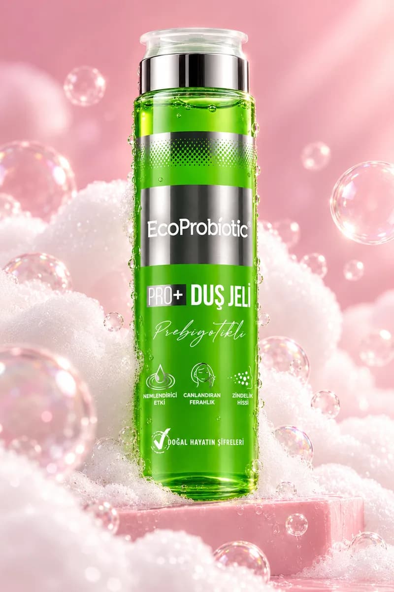 جل الاستحمام بالبريبيوتيك من EcoProbiotic بين الرغوة وفقاعات الماء