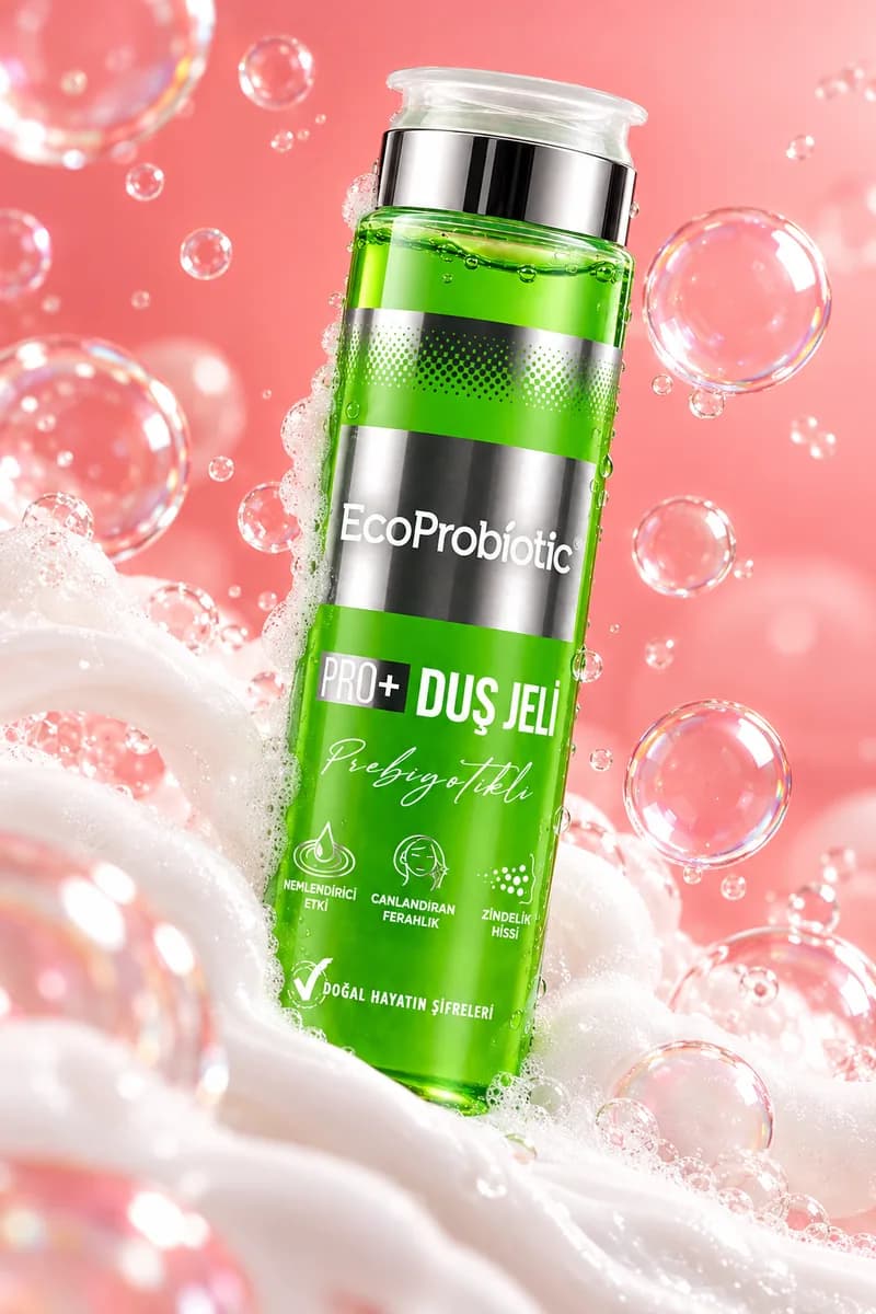جل الاستحمام بالبريبيوتيك من EcoProbiotic بين الرغوة وفقاعات الماء