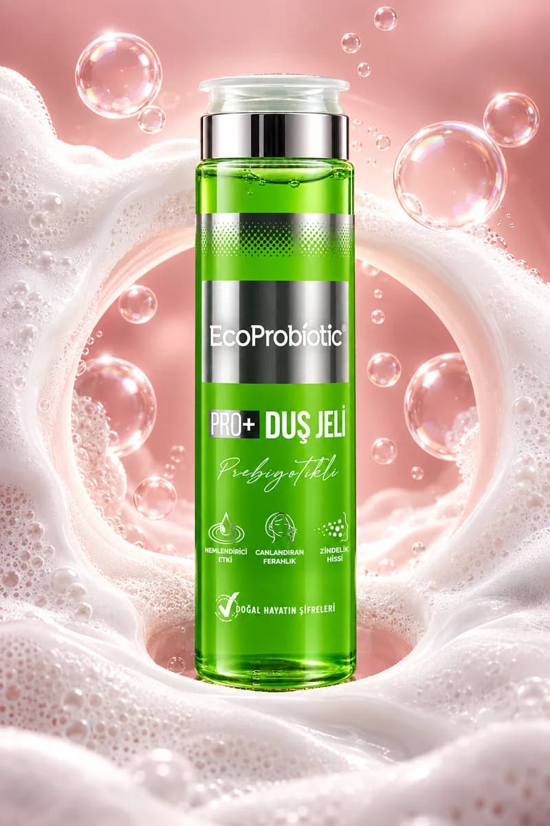 جل الاستحمام بالبريبيوتيك من EcoProbiotic بين الرغوة وفقاعات الماء